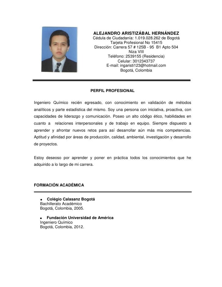 Hoja De Vida en Español