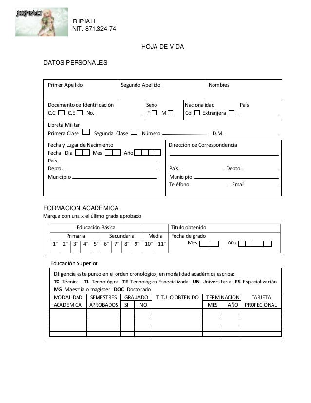Hoja de vida corporativa