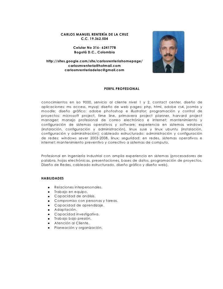 Hoja De Vida De Carlos Manuel Renteria De La Cruz