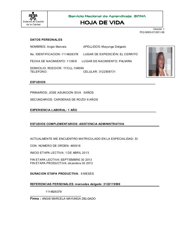Hoja De Vida Formato Aprendices Sena | hoja de vida formato aprendices sena creada Hoja De Vida Formato Aprendices Sena | hoja de vida formato aprendices sena creada
