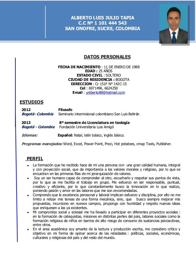 hoja de vida nueva curriculum vitae para llenar