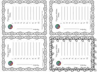 Hojaparadictados
Silabas
1.__________________
2.__________________
3.__________________
4.__________________
5.__________________
6.__________________
7.__________________
8.__________________
9.__________________
10.__________________
Hojaparadictados
Silabas
1.__________________
2.__________________
3.__________________
4.__________________
5.__________________
6.__________________
7.__________________
8.__________________
9.__________________
10.__________________
Hojaparadictados
Silabas
1.__________________
2.__________________
3.__________________
4.__________________
5.__________________
6.__________________
7.__________________
8.__________________
9.__________________
10.__________________
Hojaparadictados
Silabas
1.__________________
2.__________________
3.__________________
4.__________________
5.__________________
6.__________________
7.__________________
8.__________________
9.__________________
10.__________________
Nombre;_____________________Nombre;_____________________
Nombre;_____________________Nombre;_____________________
Diseñadopor:DocenteMauricioVargasVargas
Diseñadopor:DocenteMauricioVargasVargas
Diseñadopor:DocenteMauricioVargasVargas
Diseñadopor:DocenteMauricioVargasVargas
 
