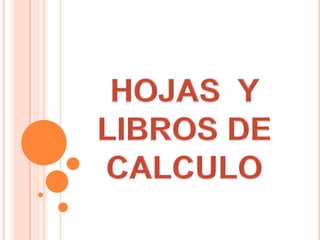 HOJAS  Y LIBROS DE CALCULO 