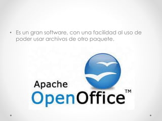 • Es un gran software, con una facilidad al uso de
poder usar archivos de otro paquete.
 