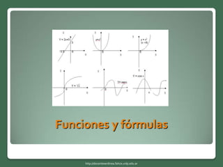 Funciones y fórmulas
http://docentesenlinea.fahce.unlp.edu.ar
 