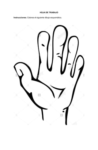 100
HOJA DE TRABAJO
Instrucciones: Colorea el siguiente dibujo esquemático.
 