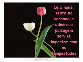 Leia mais, sente na varanda e admire a paisagem sem se importar com as tempestades. 