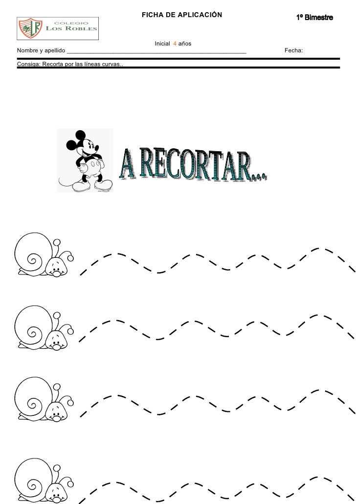 FICHA DE APLICACIÓN                                            Inicial 4 añosNombre y apellido ___________________________...
