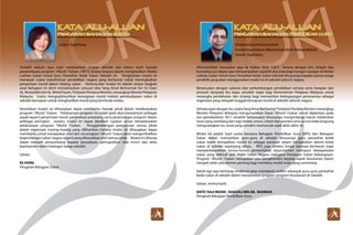 Salam Sejahtera.

Bismillahirrahmanirrahim,
Assalamualaikum Warahmatullahi Wabarakatuh,
Salam Sejahtera.

Terlebih dahulu saya ingin merakamkan ucapan tahniah dan terima kasih kepada
jawatankuasa program 1Murid 1Sukan (1M1S) kerana berjaya dalam menghasilkan Modul
Latihan Sukan Untuk Guru Penasihat Kelab Sukan Sekolah ini. Penghasilan modul ini
menepati usaha transformasi pendidikan negara yang berhasrat untuk meningkatkan
penyertaan murid dalam bidang sukan. Kemunculan modul ini adalah antara langkah
awal Bahagian ini demi merealisasikan cetusan idea Yang Amat Berhormat Tan Sri Dato’
Hj. Muhyiddin bin Hj. Mohd Yassin, Timbalan Perdana Menteri, merangkap Menteri Pelajaran
Malaysia. Usaha mengoptimumkan kecergasan murid melalui pembudayaan sukan di
sekolah bertujuan untuk menghasilkan murid yang berminda cerdas.

Alhamdulillah, bersyukur saya ke hadrat Allah S.W.T. kerana dengan izin, limpah dan
kurniaNya jua dapat saya menyampaikan sepatah dua kata bagi mengisi ruangan di Modul
Latihan Sukan Untuk Guru Penasihat Kelab Sukan Sekolah khususnya kepada semua warga
pendidik yang akan menggunakan modul ini di sekolah seluruh negara.

Penerbitan modul ini diharapkan dapat membantu banyak pihak dalam melaksanakan
program 1Murid 1Sukan. Pelaksanaan program ini sudah pasti akan menyentuh pelbagai
aspek seperti penyertaan murid, penyediaan prasarana, serta perancangan program dalam
pelbagai peringkat. Justeru, modul ini dapat dijadikan rujukan untuk menyelaraskan
pelaksanaan program 1Murid 1Sukan.
Penggemblengan pengurusan semua pihak
dalam organisasi masing-masing yang diilhamkan melalui modul ini diharapkan dapat
membantu untuk menjayakan misi dan visi program 1Murid 1Sukan demi mengembalikan
kegemilangan sukan negara seperti yang dihasratkan oleh semua pihak. Modul ini diharap
dapat menjadi penyumbang kepada perpaduan, pemupukkan nilai murni dan etika
kepimpinan dalam kalangan warga sekolah.

Sehubungan dengan itu, usaha Yang Amat Berhormat Timbalan Perdana Menteri merangkap
Menteri Pelajaran Malaysia mengumumkan Dasar 1Murid 1Sukan untuk dijalankan pada
sesi persekolahan 2011 amatlah bersesuaian khususnya mengimbangi hasrat melahirkan
insan yang seimbang dari segi intelek, emosi, rohani dan jasmani serta secara tidak langsung
mengurangkan isu sosial yang semakin memuncak sejak akhir-akhir ini.

Sekian.
EE HONG
Pengarah Bahagian Sukan

Bersesuaian dengan cabaran dan perkembangan pendidikan semasa serta harapan dan
amanah daripada ibu bapa, amatlah wajar bagi Kementerian Pelajaran Malaysia untuk
merangka pendekatan dan strategi bagi memastikan kelangsungan peranannya sebagai
organisasi yang menjadi tunggak kemajuan murid di sekolah seluruh negara.

Modul ini adalah hasil usaha bersama Bahagian Pendidikan Guru (BPG) dan Bahagian
Sukan dalam memastikan guru-guru di sekolah khususnya guru penasihat kelab
sukan boleh menjadikan modul ini sebagai panduan dalam menjalankan aktiviti kelab
sukan di sekolah sepanjang tahun. BPG juga melalui fungsi barunya berhasrat ingin
memperbanyakkan kursus-kursus pentauliahan kejurulatihan mahupun kepegawaian
sukan yang diiktiraf oleh Majlis Sukan Negara mahupun Persatuan Sukan Kebangsaan.
Program 1Murid 1Sukan merupakan satu pengiktirafan kepada aspek kesukanan dalam
menjadi salah satu elemen penting bagi membina modal insan yang cemerlang.
Sekali lagi saya berharap modul ini akan membantu sedikit sebanyak guru-guru penasihat
kelab sukan di sekolah dalam menjalankan program-program kesukanan di sekolah.
Sekian, terima kasih.
DATO’ HAJI MOHD. GHAZALI BIN AB. RAHMAN
Pengarah Bahagian Pendidikan Guru

 