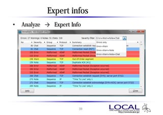 Expert infos の表示
• 「Analyze」 → 「Expert Info」




                         39
 