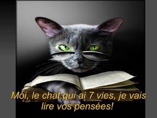 Moi ,  le chat, qui ai  7  vies ,  je  vais lire vos pens ées !   