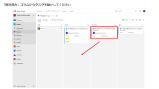 「解決済み」コラムからタスクを動かしてください
 