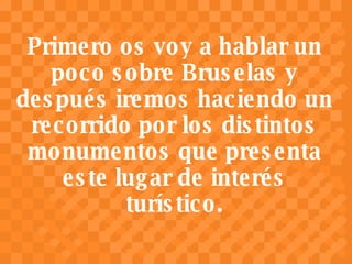 Primero os voy a hablar un poco sobre Bruselas y después iremos haciendo un recorrido por los distintos monumentos que presenta este lugar de interés turístico. 