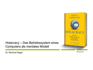 www.osb-i.com
Holacracy – Das Betriebssystem eines
Computers als mentales Modell
Dr. Reinhart Nagel
 