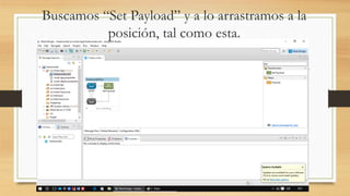 Buscamos “Set Payload” y a lo arrastramos a la
posición, tal como esta.
 