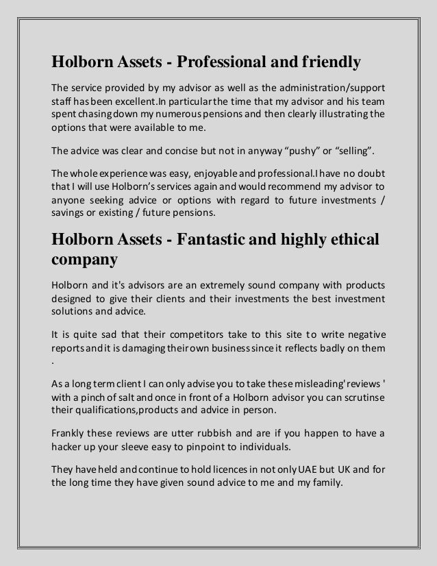 Holborn assets limited