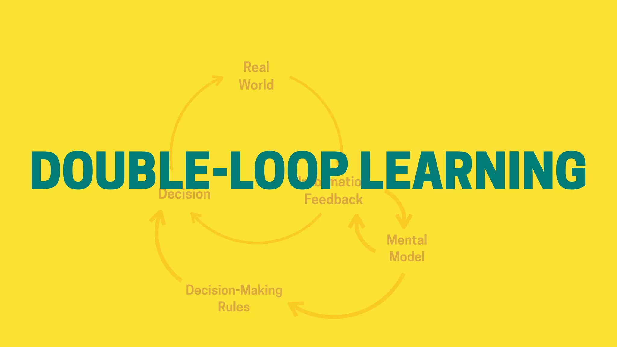 Real
World
Information
FeedbackDecision
Mental
Model
Decision-Making
Rules
DOUBLE-LOOP LEARNING
 