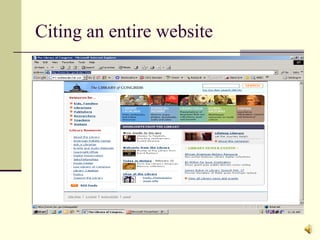 Citing an entire website 