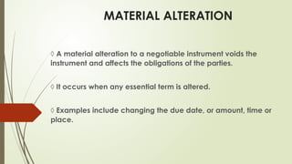Material Include Instrument Photo holder, holder in due course, payment in due course and material ...