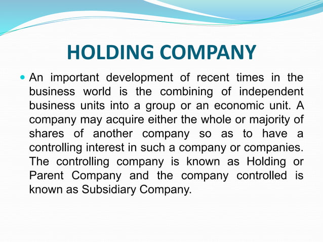 Holding and subsidiary company | PPTX