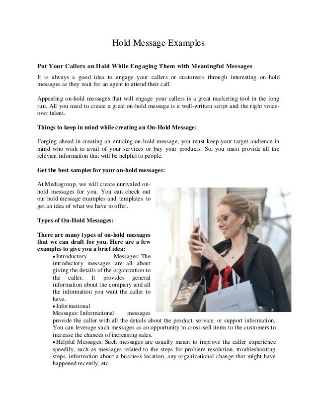 On Hold Message Examples | Best On-Hold Message Script Ideas for your ...
