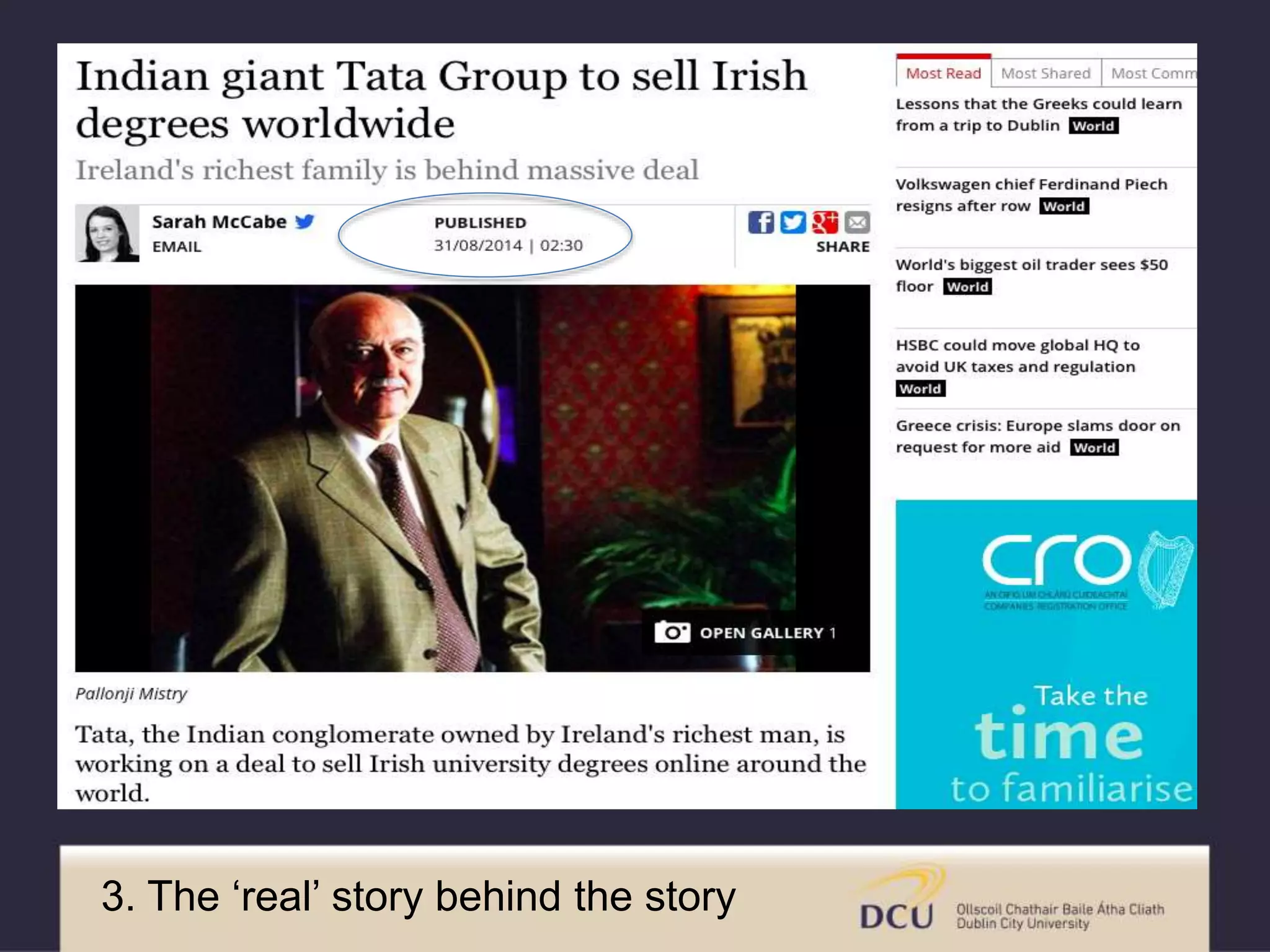 3. The ‘real’ story behind the story
 