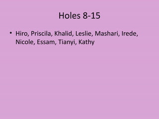 Holes 8-15 ,[object Object]