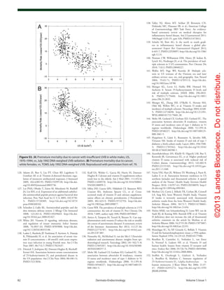 ©2013LandesBioscience.Donotdistribute.
82	 Dermato-Endocrinology	Volume 5 Issue 1
138.	Talley NJ, Abreu MT, Achkar JP, Bernstein CN,
Dubinsky MC, Hanauer SB, et al.; American College
of Gastroenterology IBD Task Force. An evidence-
based systematic review on medical therapies for
inflammatory bowel disease. Am J Gastroenterol 2011;
106(Suppl 1):S2-25, quiz S26; PMID:21472012.
139.	Schultz M, Butt AG. Is the north to south gradi-
ent in inflammatory bowel disease a global phe-
nomenon? Expert Rev Gastroenterol Hepatol 2012;
6:445-7; PMID:22928897; http://dx.doi.org/10.1586/
egh.12.31.
140.	Noonan CW, Williamson DM, Henry JP, Indian R,
Lynch SG, Neuberger JS, et al. The prevalence of mul-
tiple sclerosis in 3 US communities. Prev Chronic Dis
2010; 7:A12; PMID:20040227.
141.	Wallin MT, Page WF, Kurtzke JF. Multiple scle-
rosis in US veterans of the Vietnam era and later
military service: race, sex, and geography. Ann Neurol
2004; 55:65-71; PMID:14705113; http://dx.doi.
org/10.1002/ana.10788.
142.	Munger KL, Levin LI, Hollis BW, Howard NS,
Ascherio A. Serum 25-hydroxyvitamin D levels and
risk of multiple sclerosis. JAMA 2006; 296:2832-
8; PMID:17179460; http://dx.doi.org/10.1001/
jama.296.23.2832.
143.	Munger KL, Zhang SM, O’Reilly E, Hernán MA,
Olek MJ, Willett WC, et al. Vitamin D intake and
incidence of multiple sclerosis. Neurology 2004; 62:60-
5; PMID:14718698; http://dx.doi.org/10.1212/01.
WNL.0000101723.79681.38.
144.	Mohr SB, Garland CF, Gorham ED, Garland FC. The
association between ultraviolet B irradiance, vitamin
D status and incidence rates of type 1 diabetes in 51
regions worldwide. Diabetologia 2008; 51:1391-8;
PMID:18548227; http://dx.doi.org/10.1007/s00125-
008-1061-5.
145.	Hyppönen E, Läärä E, Reunanen A, Järvelin MR,
Virtanen SM. Intake of vitamin D and risk of type 1
diabetes: a birth-cohort study. Lancet 2001; 358:1500-
3; PMID:11705562; http://dx.doi.org/10.1016/
S0140-6736(01)06580-1.
146.	Ananthakrishnan AN, Khalili H, Higuchi LM, Bao Y,
Korzenik JR, Giovannucci EL, et al. Higher predicted
vitamin D status is associated with reduced risk of
Crohn’s disease. Gastroenterology 2012; 142:482-9;
PMID:22155183; http://dx.doi.org/10.1053/j.gas-
tro.2011.11.040.
147.	Vieira VM, Hart JE, Webster TF, Weinberg J, Puett R,
Laden F, et al. Association between residences in US
northern latitudes and rheumatoid arthritis: A spatial
analysis of the Nurses’ Health Study. Environ Health
Perspect 2010; 118:957-61; PMID:20338859; http://
dx.doi.org/10.1289/ehp.0901861.
148.	Merlino LA, Curtis J, Mikuls TR, Cerhan JR, Criswell
LA, Saag KG; Iowa Women’s Health Study. Vitamin
D intake is inversely associated with rheumatoid
arthritis: results from the Iowa Women’s Health Study.
Arthritis Rheum 2004; 50:72-7; PMID:14730601;
http://dx.doi.org/10.1002/art.11434.
149.	Nielen MMJ, van Schaardenburg D, Lems WF, van de
Stadt RJ, de Koning MH, Reesink HW, et al. Vitamin
D deficiency does not increase the risk of rheumatoid
arthritis: comment on the article by Merlino et al.
Arthritis Rheum 2006; 54:3719-20; PMID:17075887;
http://dx.doi.org/10.1002/art.22191.
150.	Manolagas SC, Yu XP, Girasole G, Bellido T. Vitamin
D and the hematolymphopoietic tissue: a 1994 update.
Semin Nephrol 1994; 14:129-43; PMID:8177980.
151.	Bouillon R, Carmeliet G, Verlinden L, van Etten
E, Verstuyf A, Luderer HF, et al. Vitamin D and
human health: lessons from vitamin D receptor null
mice. Endocr Rev 2008; 29:726-76; PMID:18694980;
http://dx.doi.org/10.1210/er.2008-0004.
152.	Stoffels K, Overbergh L, Giulietti A, Verlinden
L, Bouillon R, Mathieu C. Immune regulation of
25-hydroxyvitamin-D3
-1alpha-hydroxylase in
human monocytes. J Bone Miner Res 2006; 21:37-
47; PMID:16355272; http://dx.doi.org/10.1359/
JBMR.050908.
132.	Krall EA, Wehler C, Garcia RI, Harris SS, Dawson-
Hughes B. Calcium and vitamin D supplements reduce
tooth loss in the elderly. Am J Med 2001; 111:452-6;
PMID:11690570; http://dx.doi.org/10.1016/S0002-
9343(01)00899-3.
133.	Miley DD, Garcia MN, Hildebolt CF, Shannon WD,
Couture RA, Anderson Spearie CL, et al. Cross-
sectional study of vitamin D and calcium supplemen-
tation effects on chronic periodontitis. J Periodontol
2009; 80:1433-9; PMID:19722793; http://dx.doi.
org/10.1902/jop.2009.090077.
134.	 Grant WB. The prevalence of multiple sclerosis in 3 US
communities: the role of vitamin D. Prev Chronic Dis
2010; 7:A89, author reply A90; PMID:20550847.
135.	Antico A, Tampoia M, Tozzoli R, Bizzaro N. Can sup-
plementation with vitamin D reduce the risk or modify
the course of autoimmune diseases? A systematic review
of the literature. Autoimmun Rev 2012; 12:127-36;
PMID:22776787; http://dx.doi.org/10.1016/j.aut-
rev.2012.07.007.
136.	 Ponsonby AL, McMichael A, van der Mei I. Ultraviolet
radiation and autoimmune disease: insights from epi-
demiological research. Toxicology 2002; 181-182:71-8;
PMID:12505287; http://dx.doi.org/10.1016/S0300-
483X(02)00257-3.
137.	Mohr SB, Garland CF, Gorham ED, Garland FC. The
association between ultraviolet B irradiance, vitamin
D status and incidence rates of type 1 diabetes in 51
regions worldwide. Diabetologia 2008; 51:1391-8;
PMID:18548227; http://dx.doi.org/10.1007/s00125-
008-1061-5.
126.	Adams JS, Ren S, Liu PT, Chun RF, Lagishetty V,
Gombart AF, et al. Vitamin d-directed rheostatic regu-
lation of monocyte antibacterial responses. J Immunol
2009; 182:4289-95; PMID:19299728; http://dx.doi.
org/10.4049/jimmunol.0803736.
127.	Lee PHA, Ohtake T, Zaiou M, Murakami M, Rudisill
JA, Lin KH, et al. Expression of an additional cathelici-
din antimicrobial peptide protects against bacterial skin
infection. Proc Natl Acad Sci U S A 2005; 102:3750-
5; PMID:15728389; http://dx.doi.org/10.1073/
pnas.0500268102.
128.	Schauber J, Gallo RL. Antimicrobial peptides and the
skin immune defense system. J Allergy Clin Immunol
2008; 122:261-6; PMID:18439663; http://dx.doi.
org/10.1016/j.jaci.2008.03.027.
129.	White JH. Vitamin D signaling, infectious diseases,
and regulation of innate immunity. Infect Immun
2008; 76:3837-43; PMID:18505808; http://dx.doi.
org/10.1128/IAI.00353-08.
130.	Laaksi I, Ruohola JP, Tuohimaa P, Auvinen A, Haataja
R, Pihlajamäki H, et al. An association of serum vita-
min D concentrations < 40 nmol/L with acute respira-
tory tract infection in young Finnish men. Am J Clin
Nutr 2007; 86:714-7; PMID:17823437.
131.	Dietrich T, Joshipura KJ, Dawson-Hughes B, Bischoff-
Ferrari HA. Association between serum concentrations
of 25-hydroxyvitamin D3
and periodontal disease in
the US population. Am J Clin Nutr 2004; 80:108-13;
PMID:15213036.
Figure 53. (A) Premature mortality due to cancer with insufficient UVB in white males, US,
1970–1994, vs. July 1992 DNA-weighed UVB radiation. (B) Premature mortality due to cancer,
white females, vs. TOMS July 1992 DNA-weighed UVB. Reproduced with permission from ref. 79.
 