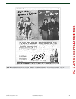 ©2013LandesBioscience.Donotdistribute.
www.landesbioscience.com	Dermato-Endocrinology	 107
Figure 84. Schlitz Beer advertisement with the slogan “keep sunny energy all winter long drink vitamin D fortified Schlitz beer” from 1936.
 