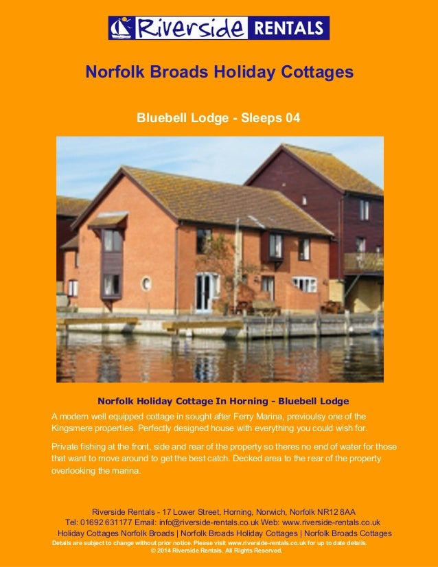 Holiday Cottage Norfolk Broads Bluebell Lodge