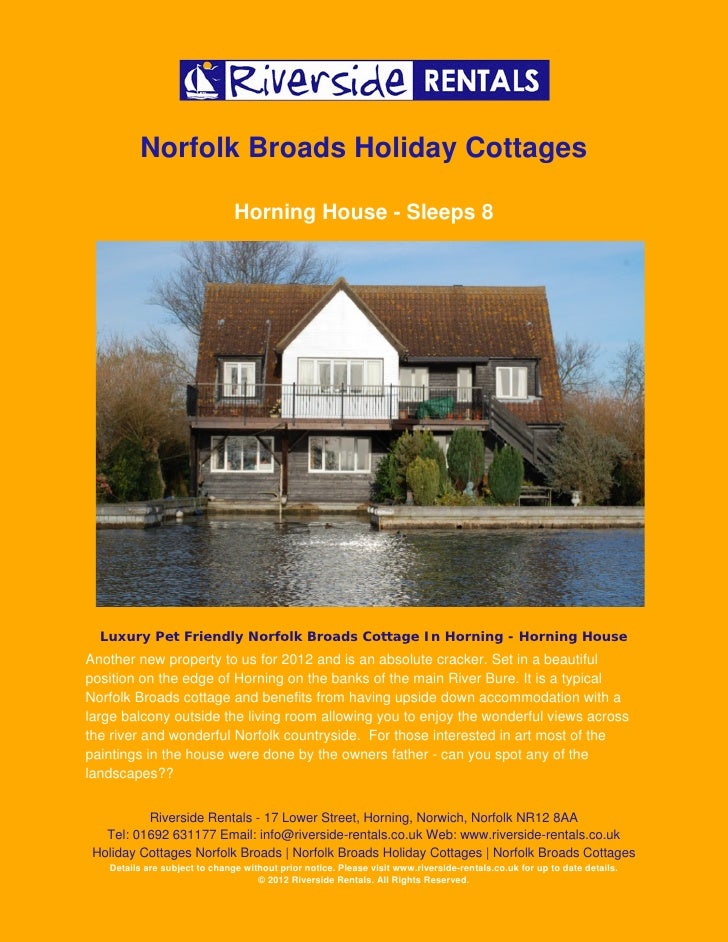 Holiday Cottage Norfolk Broads Horning House