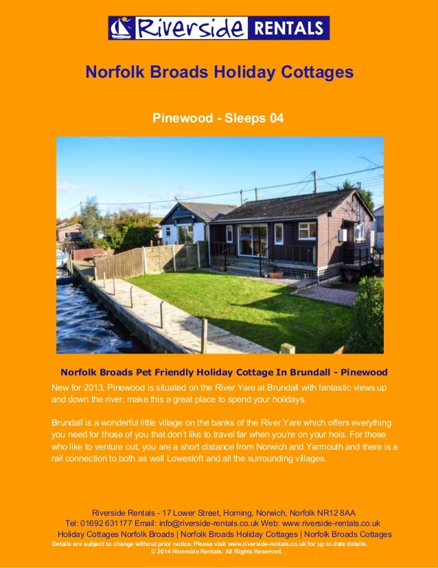 Holiday Cottage Norfolk Broads Pinewood