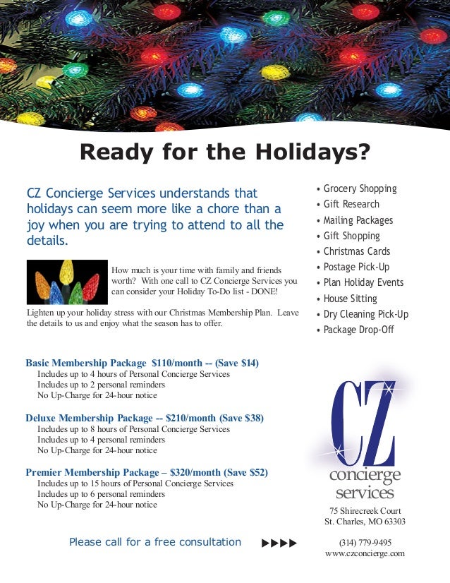 holiday flyer personal concierge flyers