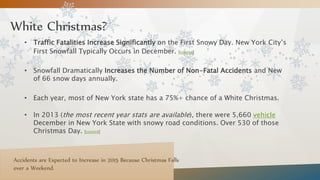 White Christmas?
• Traffic Fatalities Increase Significantly on the First Snowy Day. New York City’s
First Snowfall Typica...