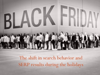 The shift in search behavior and
SERP results during the holidays
 