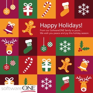Happy Holidays!
From our SoftwareONE family to yours...
We wish you peace and joy this holiday season.
 
