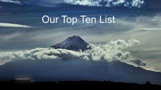 Our Top Ten List
 