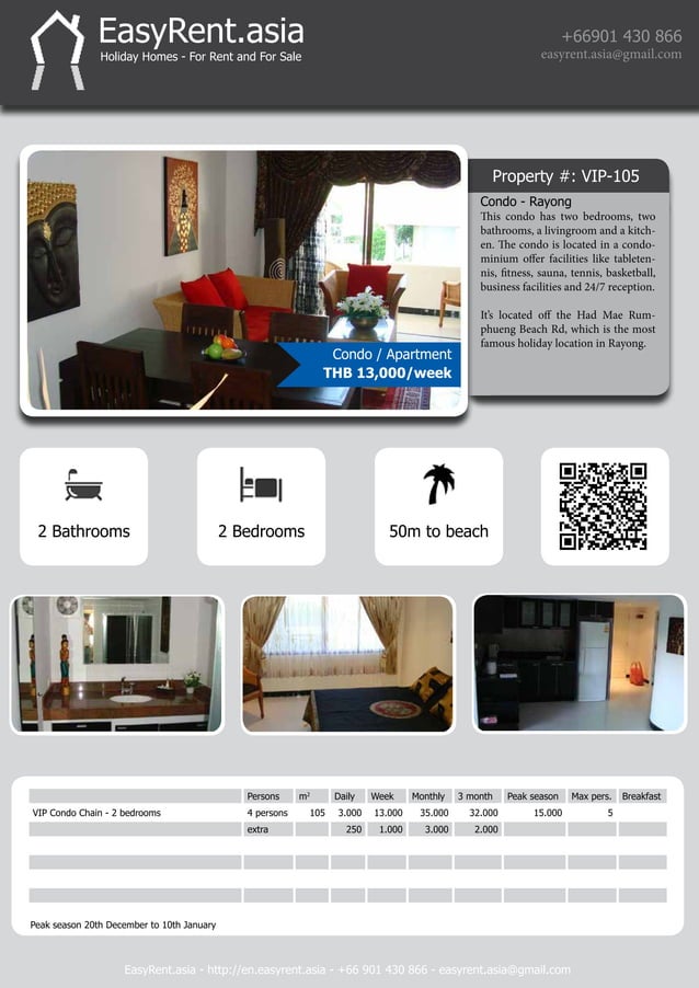 Holiday homes for rent Rayong Thailand