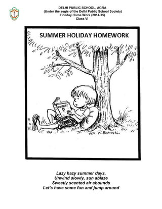 6 class holiday homework
