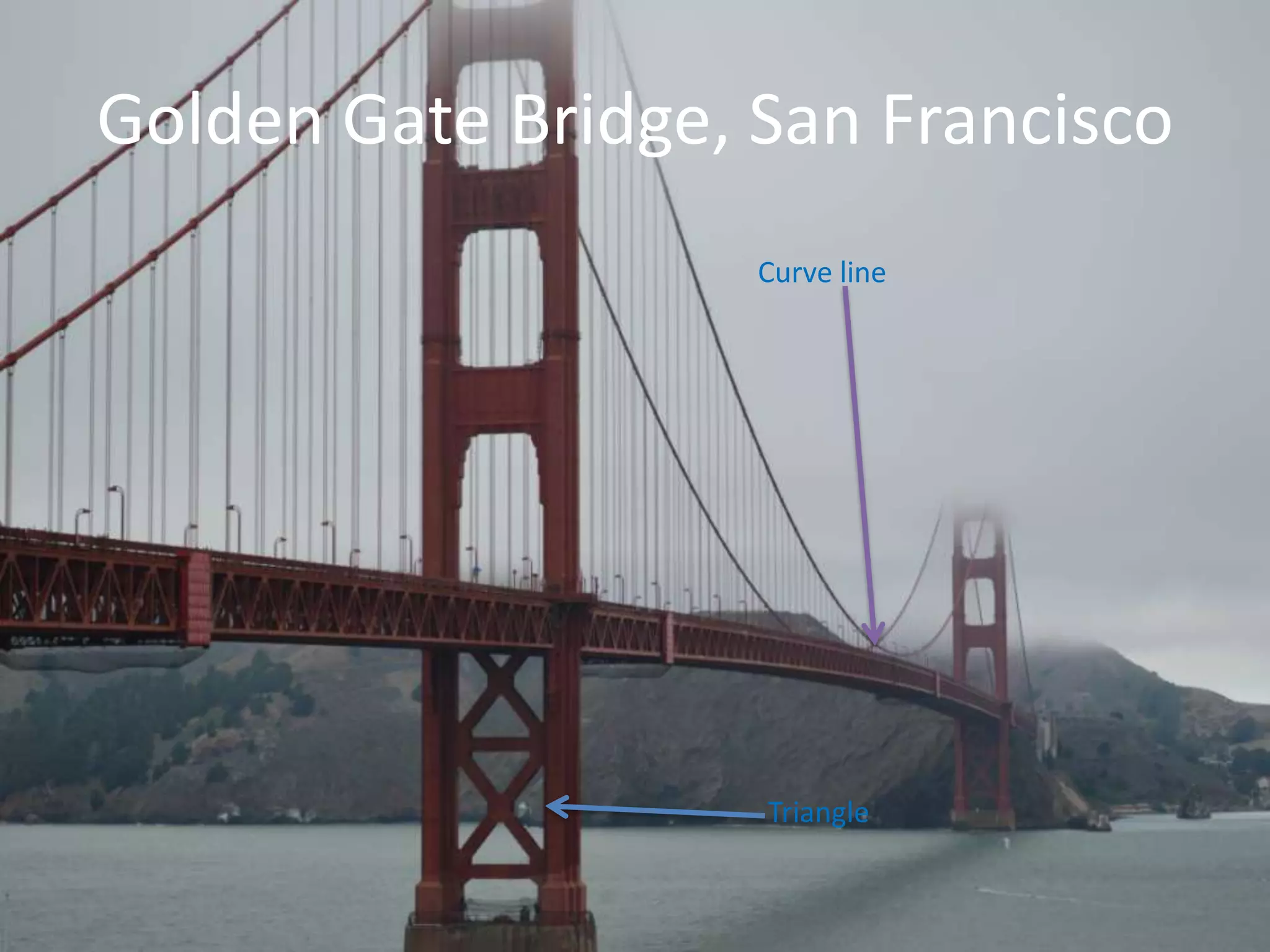 Golden Gate Bridge, San Francisco
Curve line
Triangle