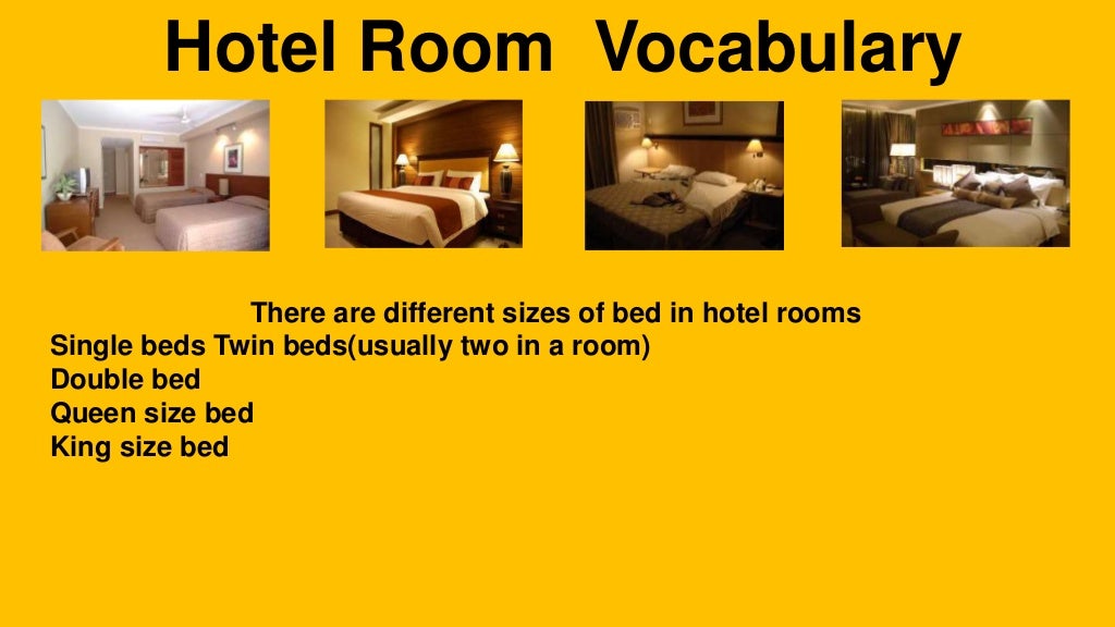 Holiday inn hotel room vocabulary