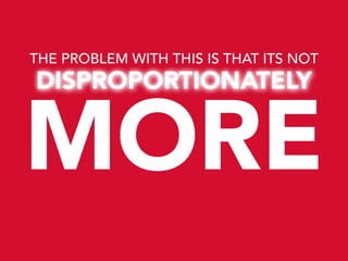 THE PROBLEM WITH THIS IS THAT ITS NOT

DISPROPORTIONATELY

MORE

 