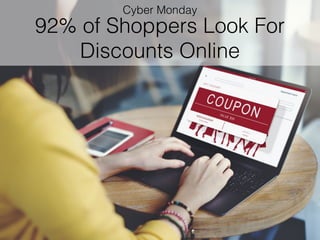 92% of Shoppers Look For
Discounts Online
Cyber Monday
 