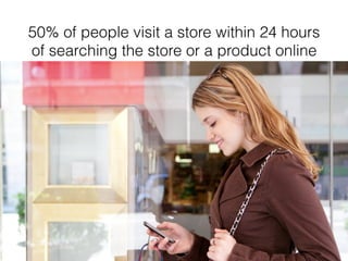 50% of people visit a store within 24 hours
of searching the store or a product online
 