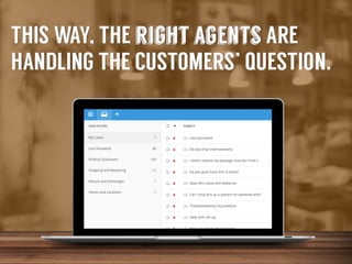 This	
  way,	
  the	
  right	
  agents	
  are	
  handling	
  the	
  
customers’	
  ques-on	
  

 