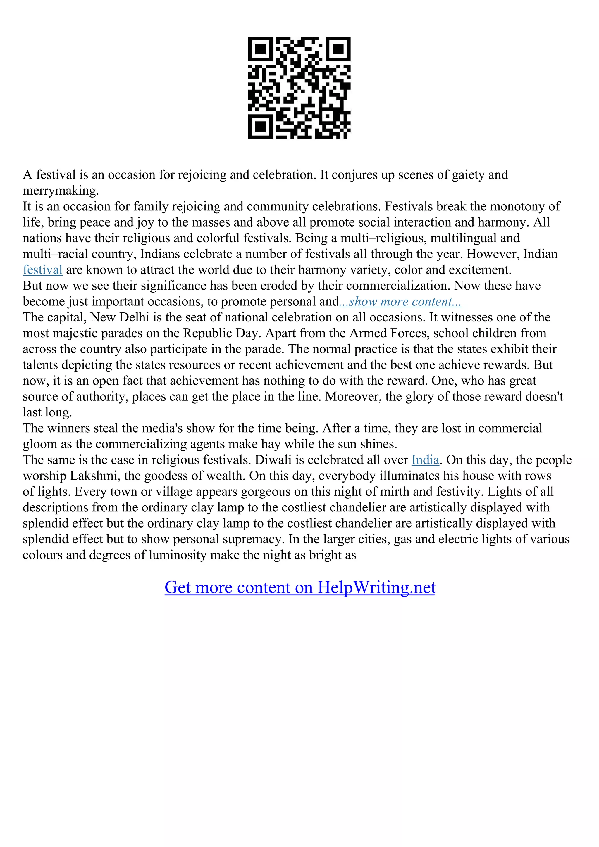 essays on india holi