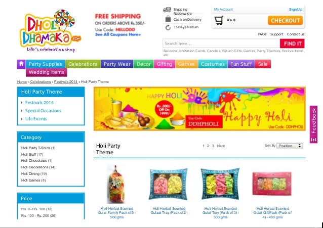 Holi party theme stuff