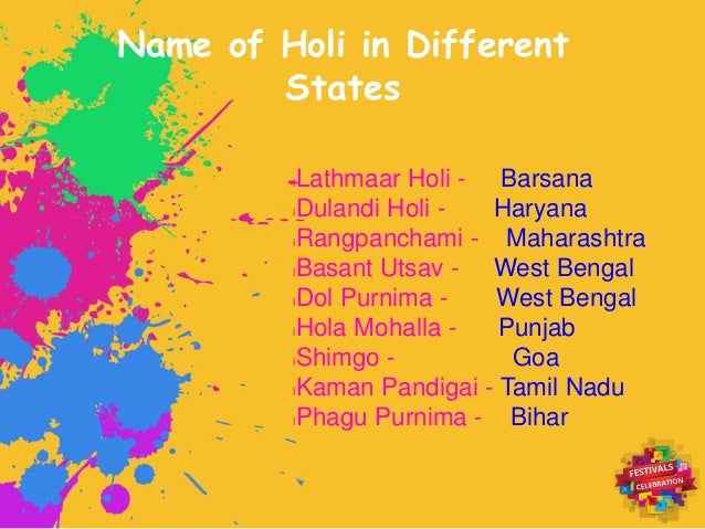 different names of holi
