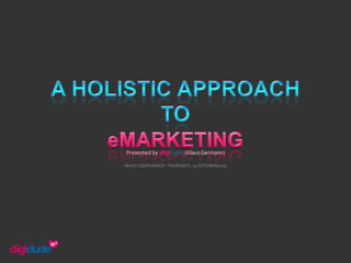 A HOLISTIC APPROACH TO eMARKETING Presented by digidude  (Klaus Germann) MACE CONFERENCE– THURSDAY, 29 OCTOBER2009 