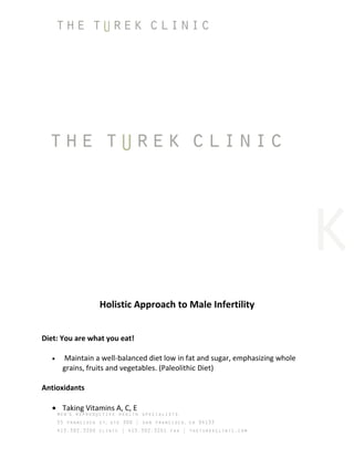 Holistic Approach to Male Infertility, The Turek Clinic